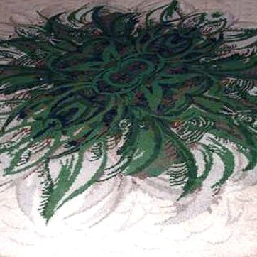 Gran alfombra Art Decó redonda