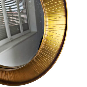 engraved brass mirror