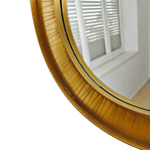 engraved brass mirror