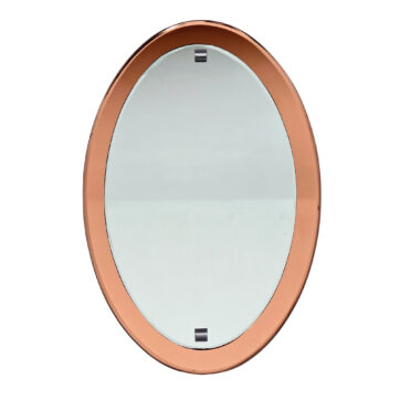 pink bevelled mirror italy 1950